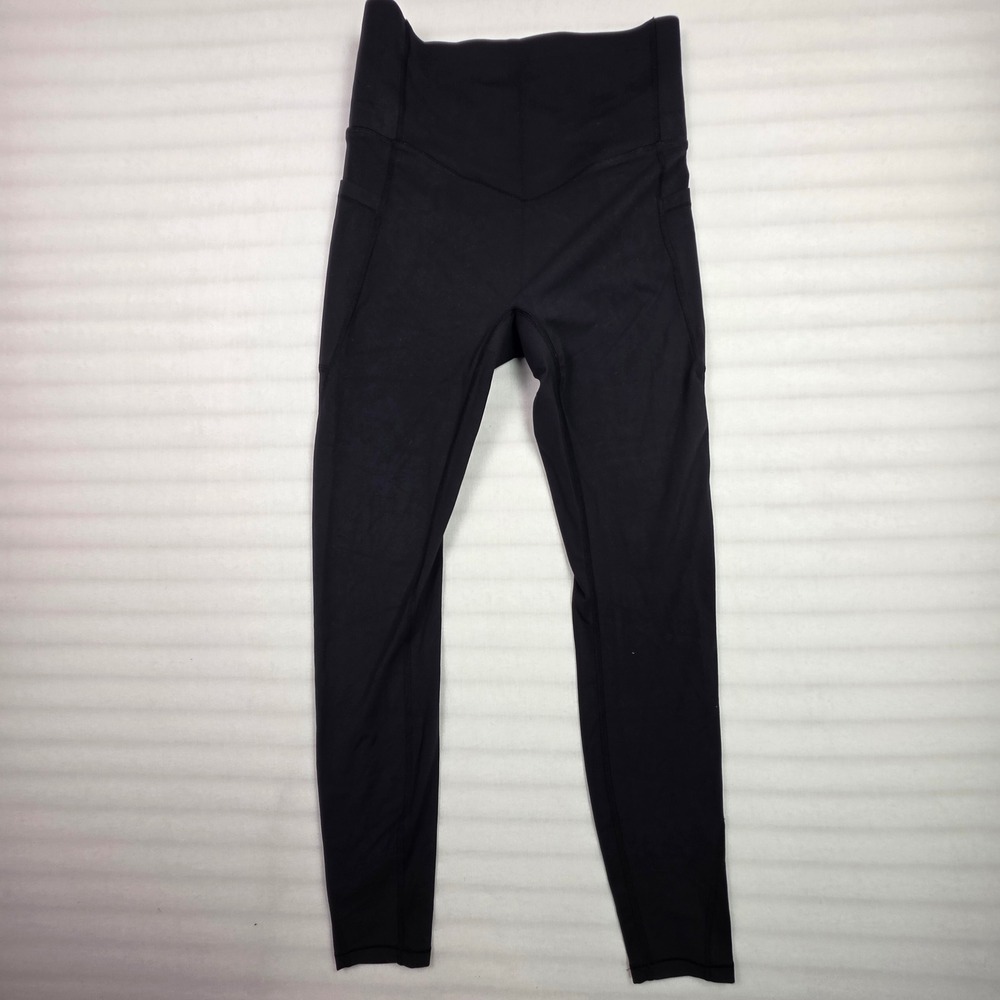Halara Black High Waisted 7/8 Leggings with Pockets Small V-Seam Athleisure